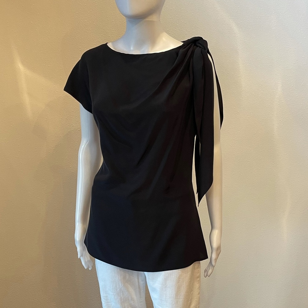 FIFTEEN TWENTY Black Shoulder Tie Top